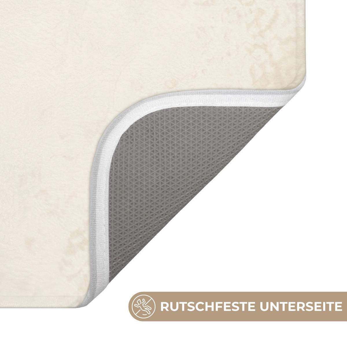 BADEMATTE Japandi - Bambus - Beige 60x90 cm - Ecru, Textil (60/90cm) - OnlyWow