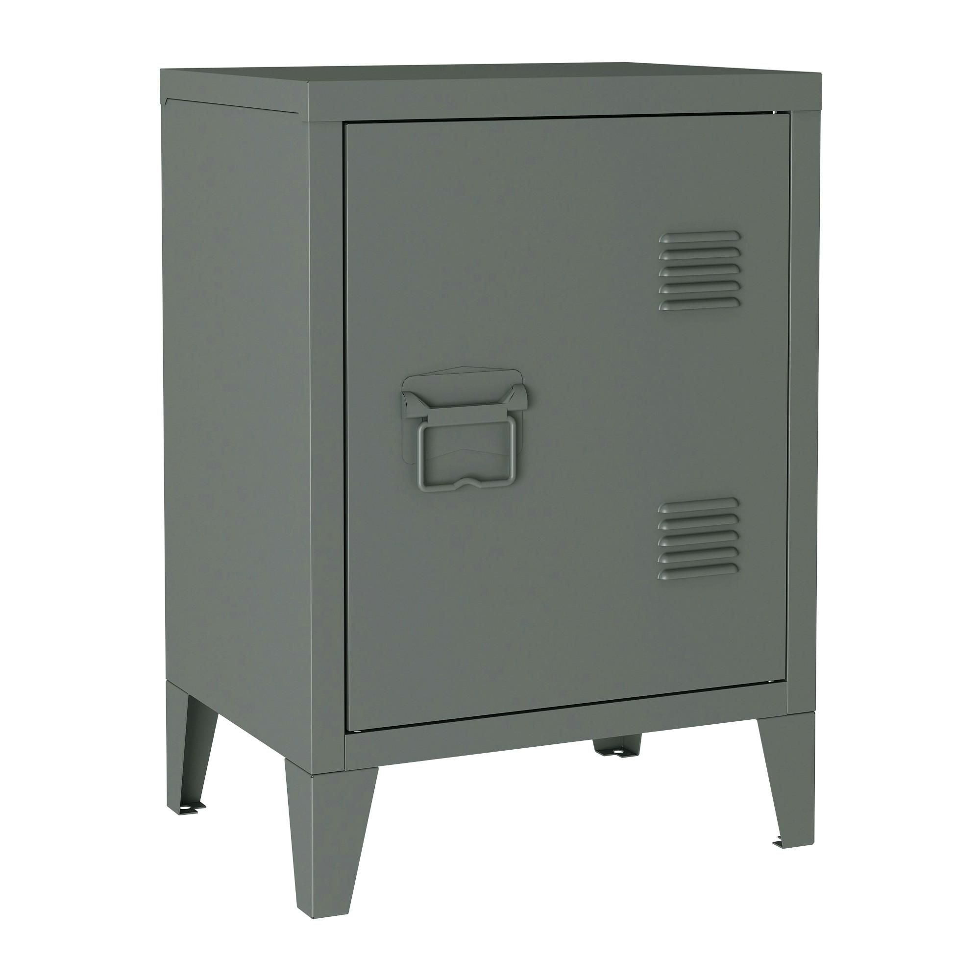 NACHTSCHRANK Inari - Dunkelgrau, Metall (40/57/30cm) - [en.casa]
