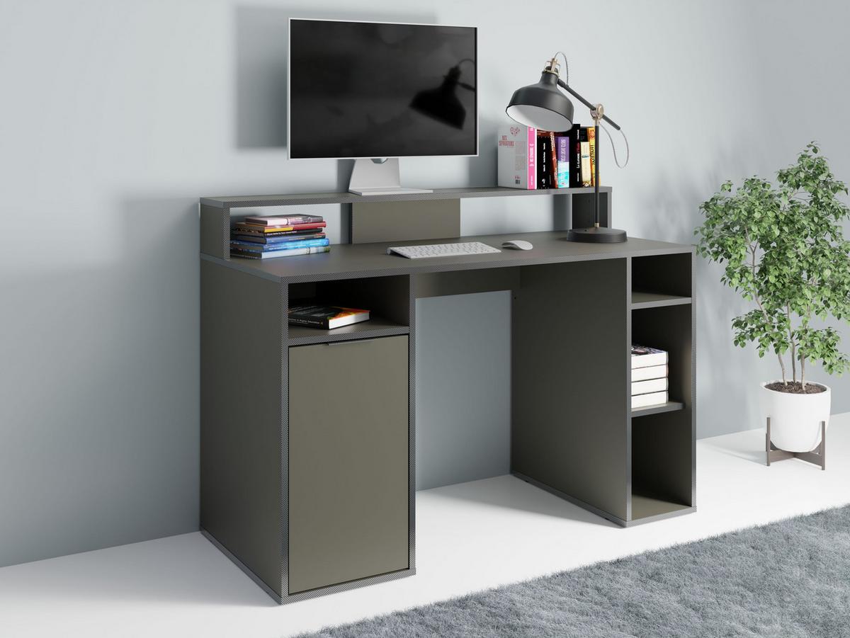 SCHREIBTISCH Graphit 125/89/55 - Graphitfarben, Holzwerkstoff (81/50/89cm) - RAUMHIRSCH FURNITURE
