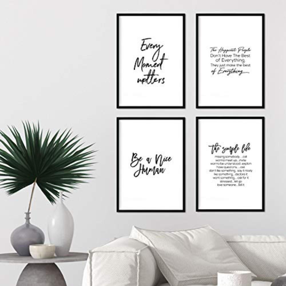 POSTER Set mit 4 inspirierenden Sprüchen A3 Rahmenlos - Klar, Papier (29.7/3cm) - Nacnic