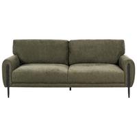 3-SITZER-SOFA Chenillegewebe Grün Skaro - Schwarz/Grün, Textil (214/87/89cm) - Beliani