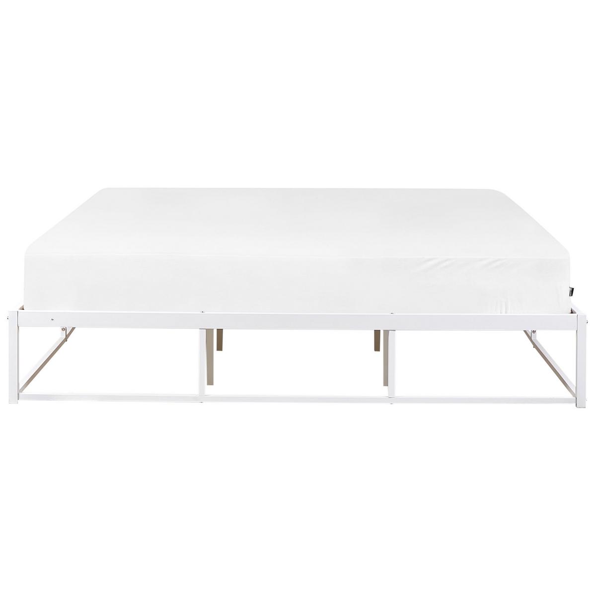 BETT mit Lattenrost 180x200 cm Weiß Viry - Weiß, Metall (180/200cm) - Beliani