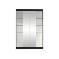 SCHWEBETÜRENSCHRANK Lino V - Schwarz/Weiß, Holzwerkstoff/Metall (120/200/58cm) - MIRJAN24