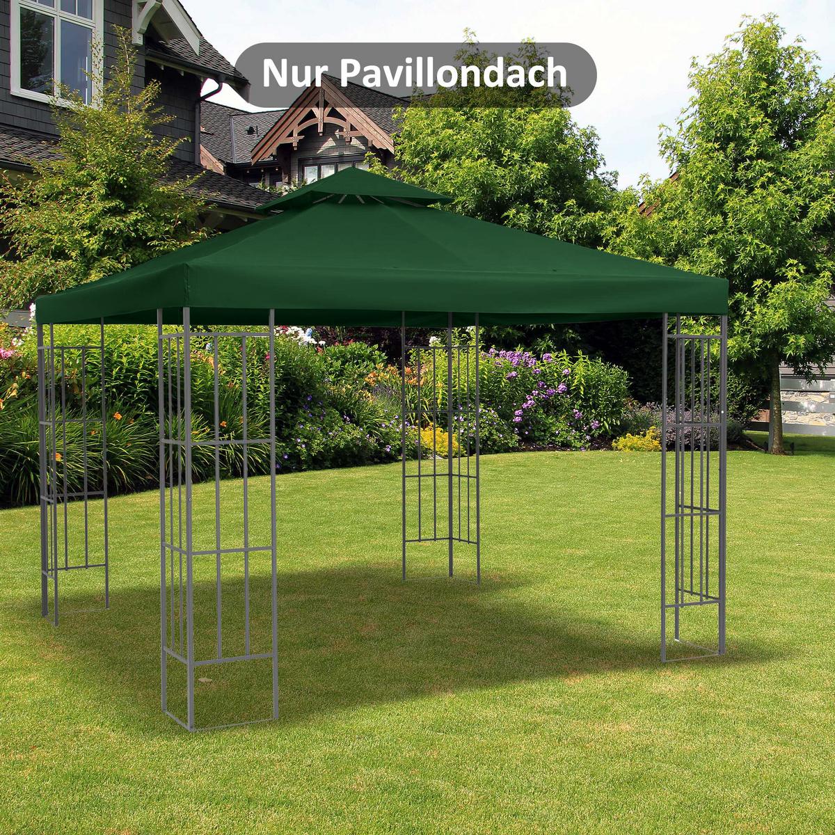 ERSATZDACH, Polyester, Dunkelgrün - Grün, Kunststoff (300/18/300cm) - Outsunny