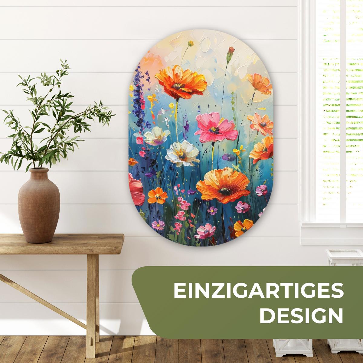 WANDBILD Blumen - Natur - Aquarell - Kunst Wanddeko Schlafzimmer 60x90 cm - Multicolor, Kunststoff (60/90cm) - MuchoWow