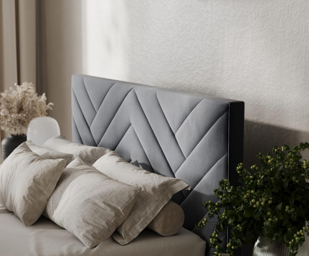 POLSTERBETT Arco 140/200 cm Dunkelgrau im Kronos Stoff - Dunkelgrau/Schwarz, Holz/Holzwerkstoff (140/200cm) - AltaBeds