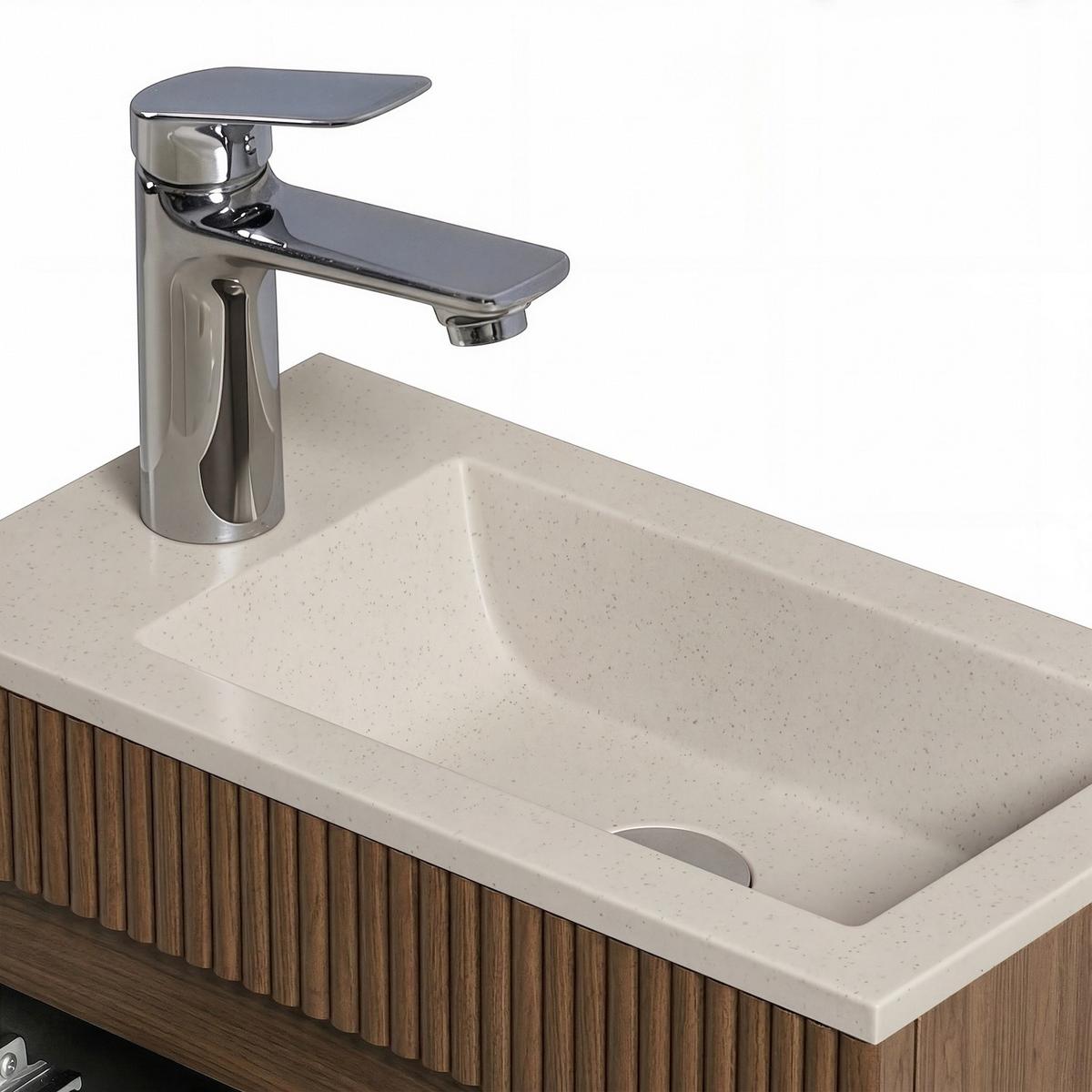 GÄSTE-WC-MÖBELSET Thermis 2 Teile Walnuss Braun / Cashmere Waschbecken - 40 x 22 x 53 cm - Eichefarben, Holz (40/53/22cm) - Badplaats