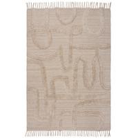 WOLLTEPPICH FOWEY, abstrakt, Natur-Beige, 120 x 170 cm - Beige, Textil (120/170cm) - KADIMA DESIGN