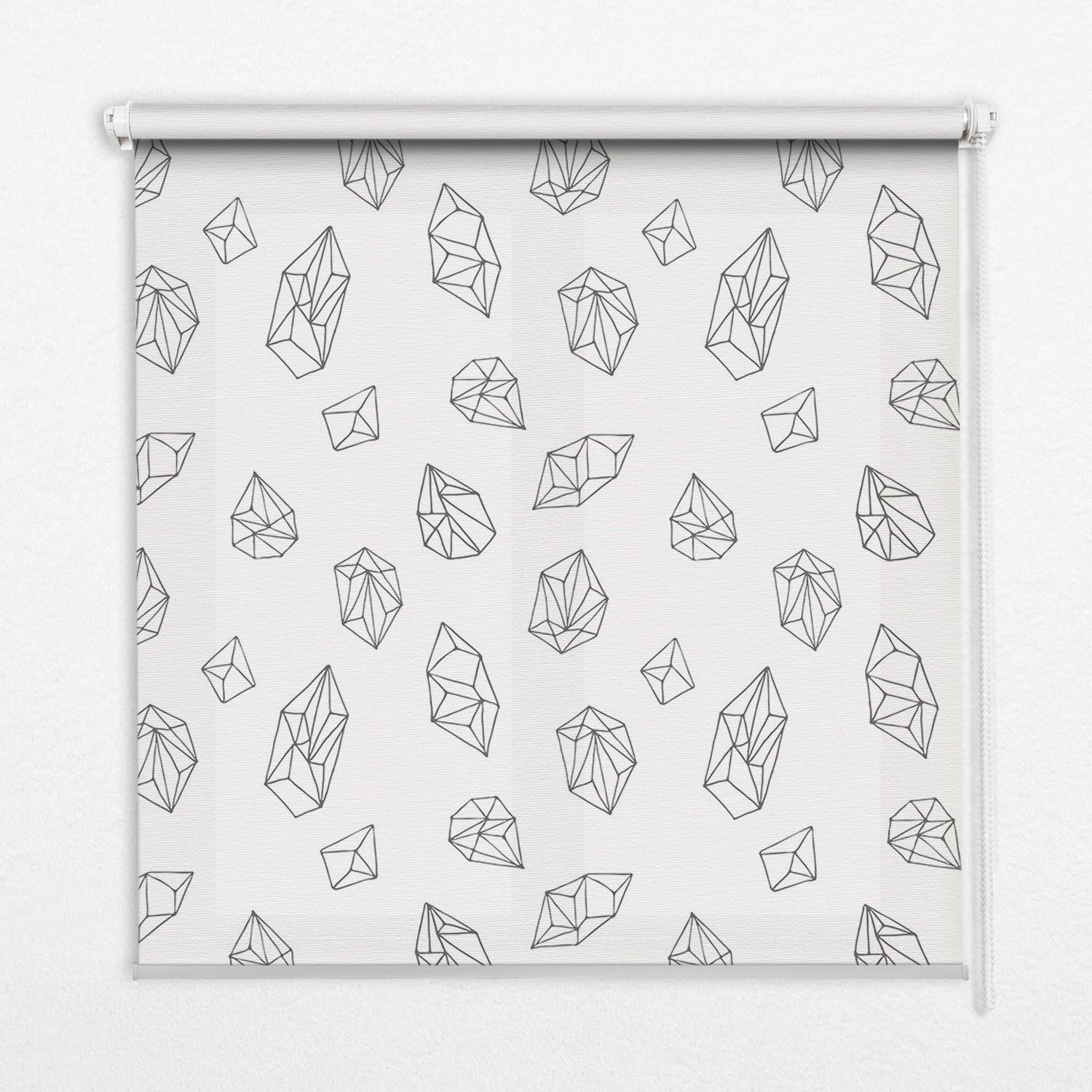 INNENROLLO - Fensterrollo - Rollo - 100x100 cm - Geometrische Formen - Grau, Kunststoff (100/100/0.5cm) - TULUP