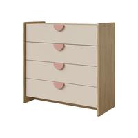 KINDERKOMMODE Lexi 4S 10 - Eichefarben/Rosa, Holzwerkstoff/Kunststoff (94/91/40cm) - MIRJAN24