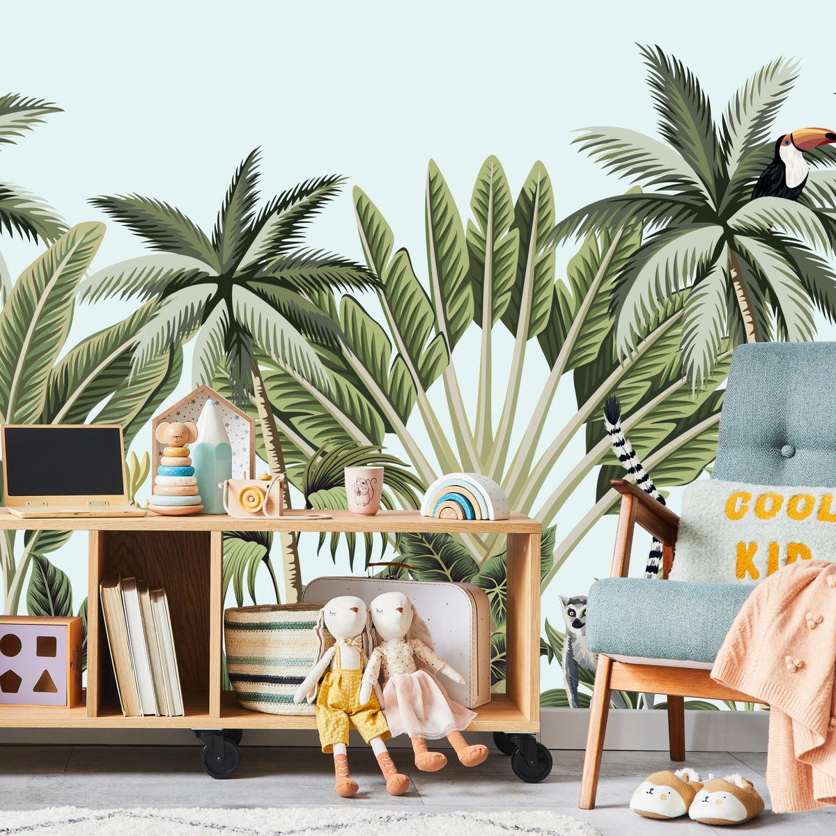 FOTOTAPETE für Schlafzimmer Exotische Tiere Dschungel Flamingo 400x280 - Schwarz/Weiß, Papier (400/280cm) - Muralo