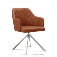 ARMLEHNSTUHL drehbar (6er-Set) Davyzha 58x81x60 Edelstahl/Cognac - Edelstahlfarben/Cognac, Kunststoff (60/81/58cm) - 58aufmkessel