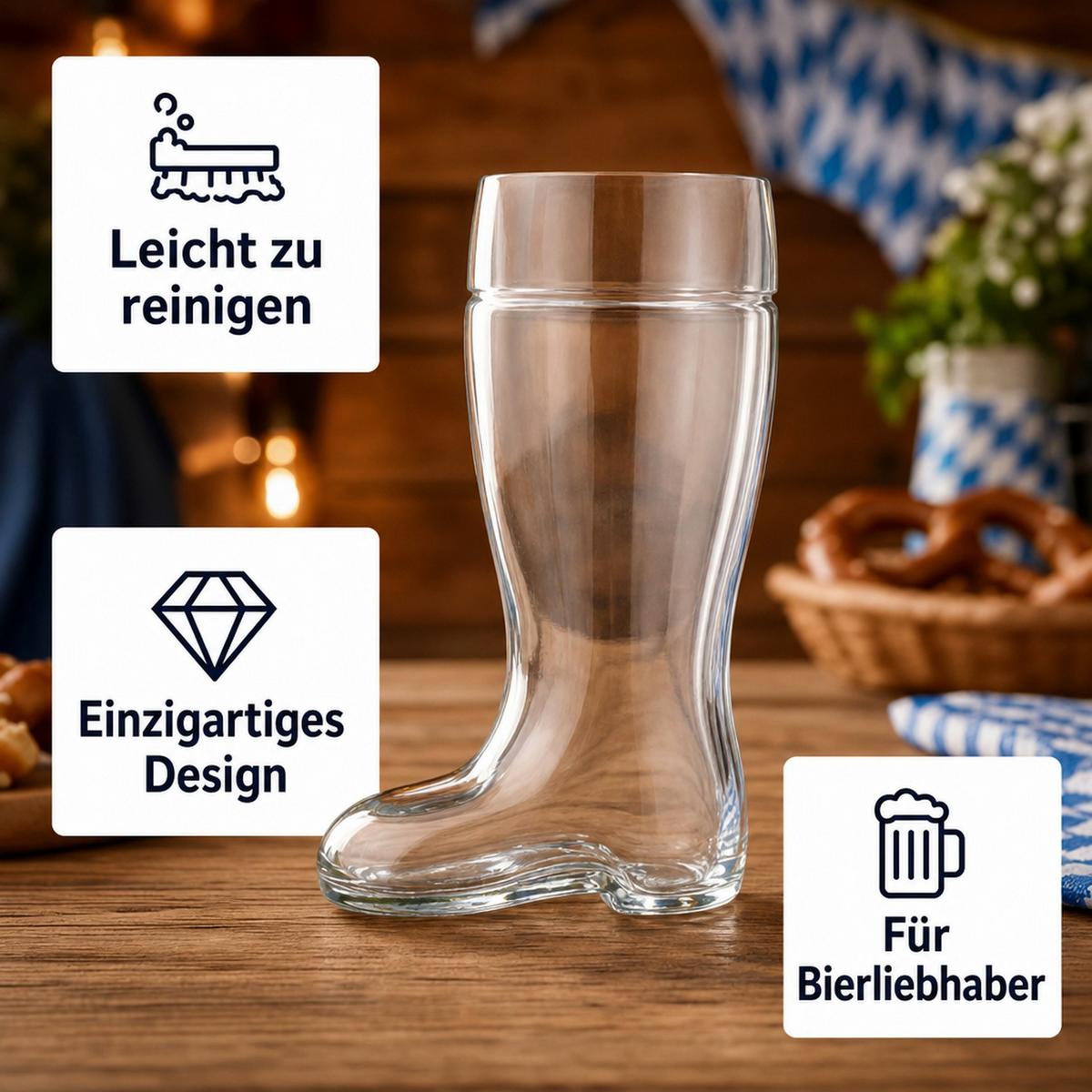 BIERGLÄSER Stiefel transparent 250 ml 6er Set - Transparent, Glas (0.25L) - Stölzle Lausitz