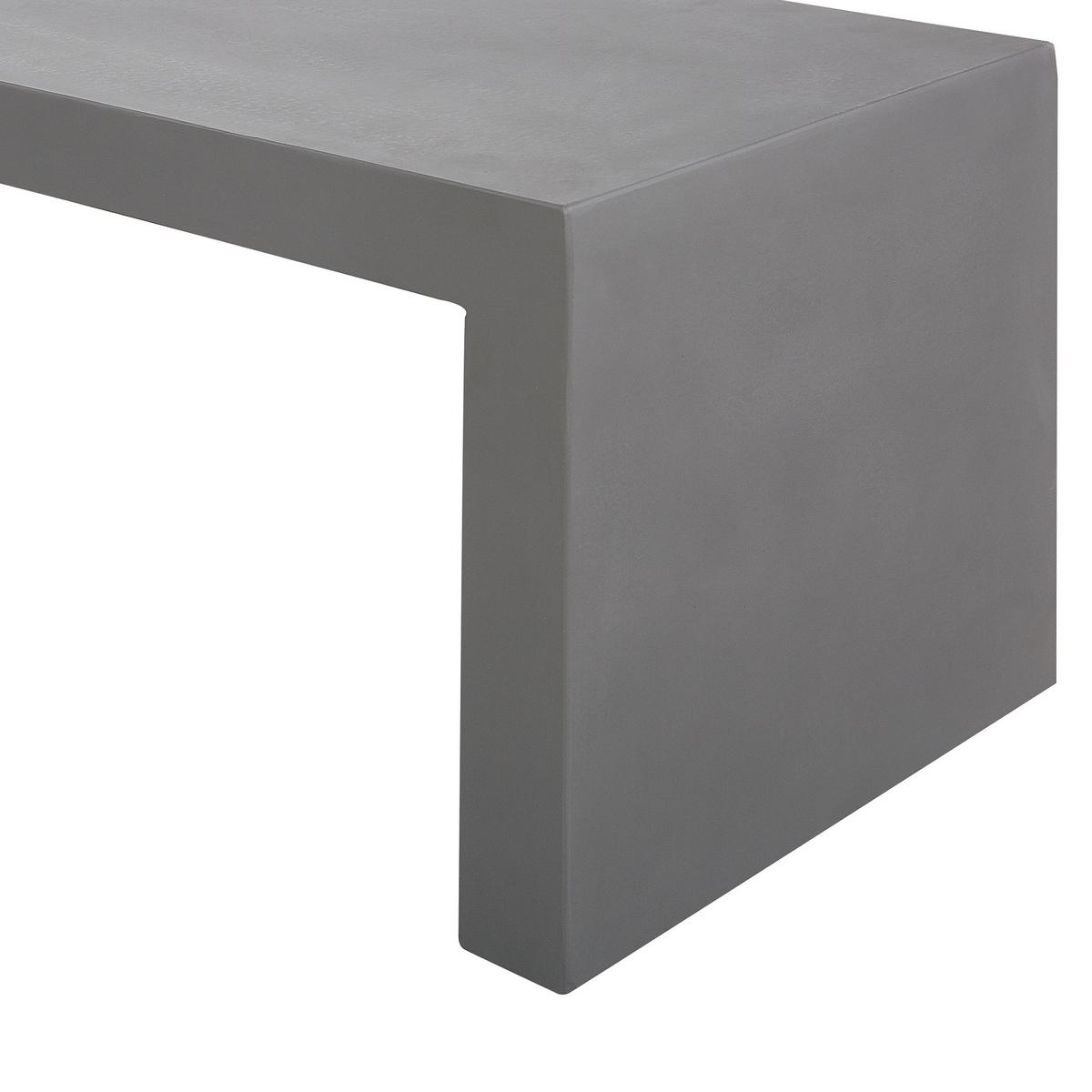 GARTENBANK Beton grau 150 cm U-Form Taranto - Grau, Stein (150/40/40cm) - Beliani