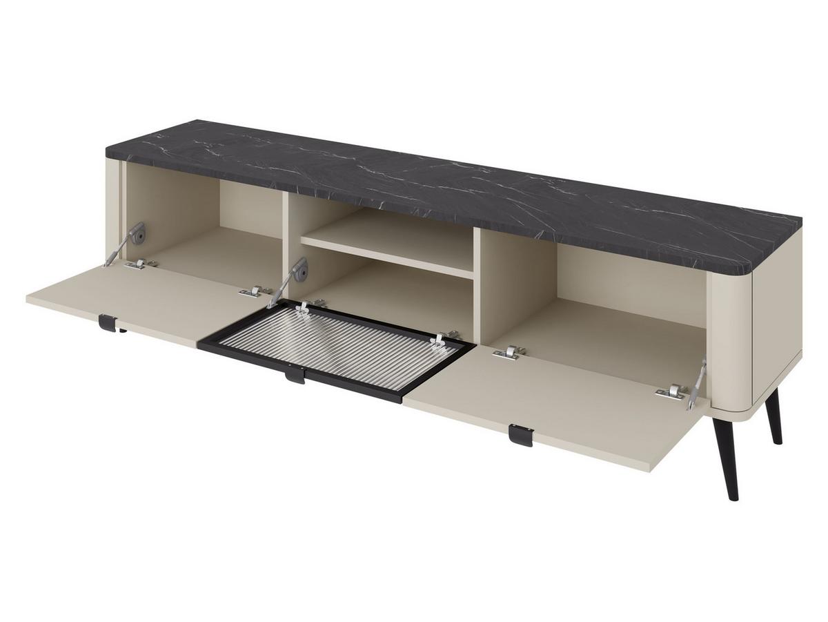 TV-ELEMENT Marly 2K1W RE12 - Kaschmir/Schwarz, Holzwerkstoff/Metall (160/52/40cm) - MIRJAN24