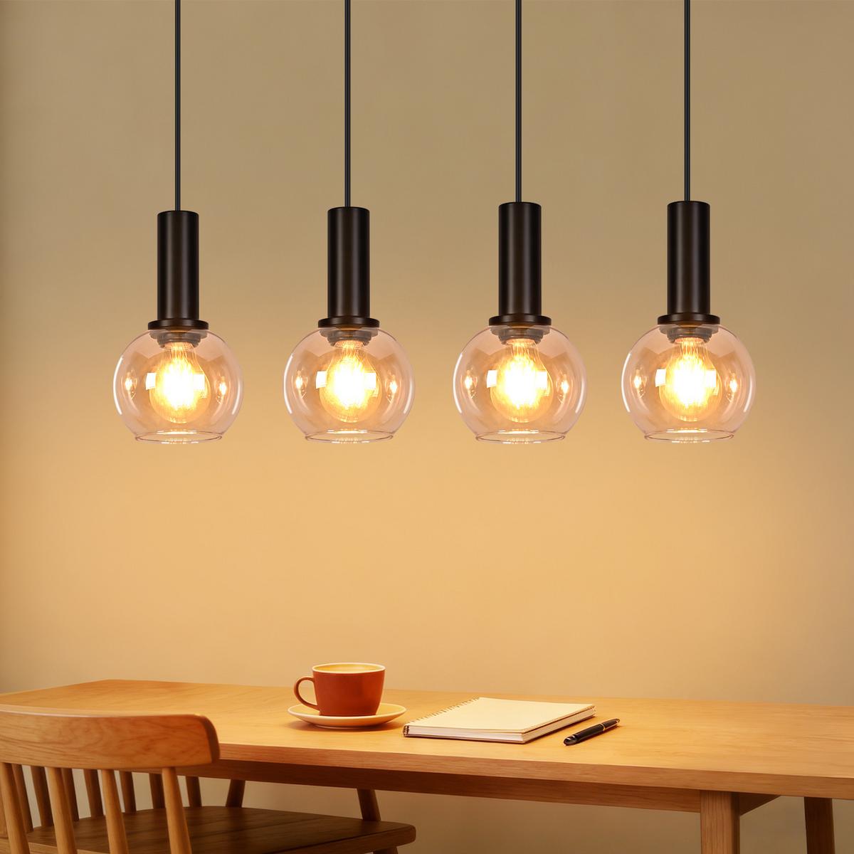 PENDELLEUCHTE Fenrik 55/13/145 cm - Schwarz, Glas/Metall (55/13/145cm) - ZMH