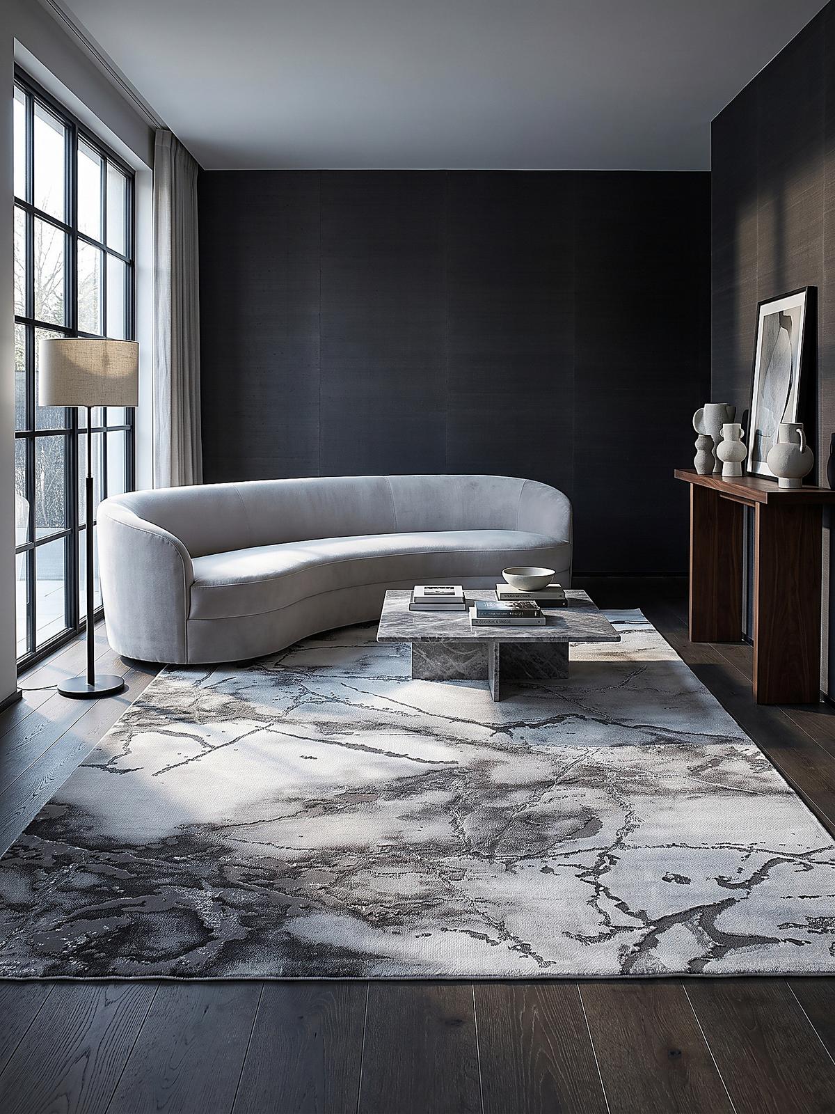 TEPPICHLÄUFER Abstrakt SVEDA Polypropylen Grau 80 x 150 cm - Grau, Textil (80/150cm) - KADIMA DESIGN