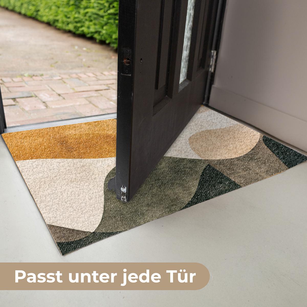 FUSSMATTE Formen - Ockergelb - Abstrakt Flurteppich 60x40 cm - Multicolor, Kunststoff (60/0.4cm) - MuchoWow