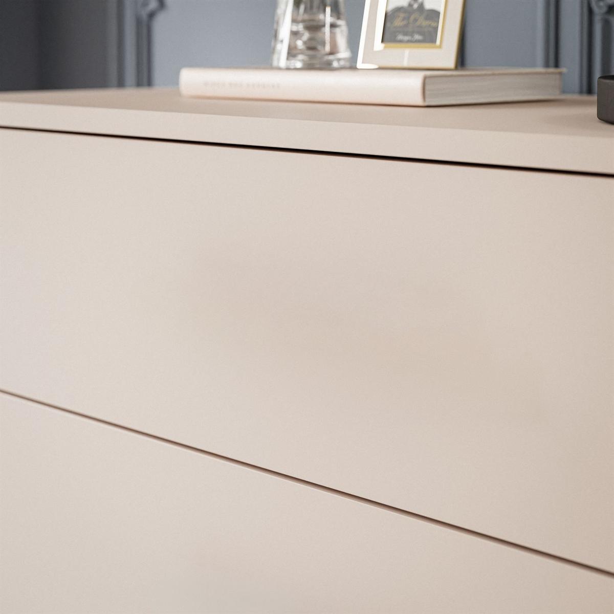 KOMMODE AURA KASCHMIR 4S mit Schubladen Schwarze Beine - Kaschmir/Schwarz, Holzwerkstoff (95/90/40cm) - Lookway