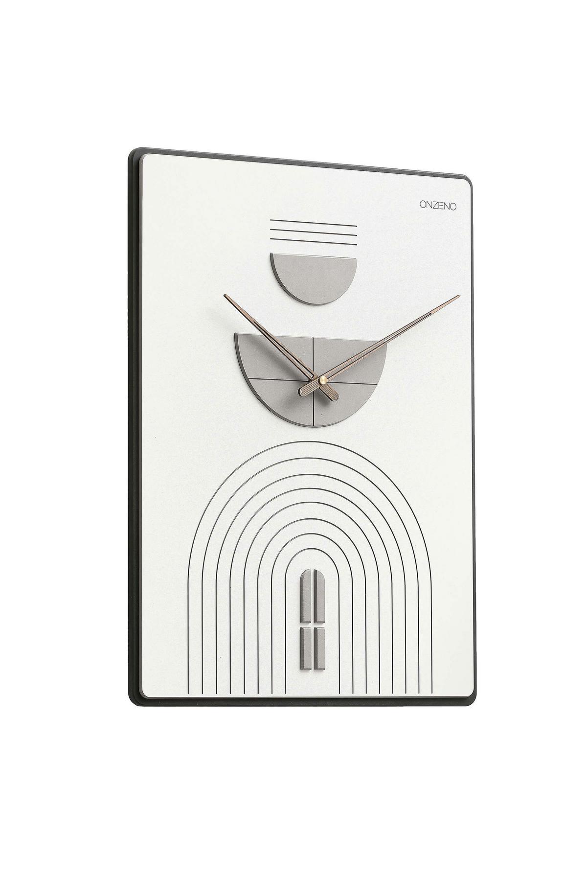WANDUHR Design Weiß 35/60 cm - Weiß, Holzwerkstoff (35/60/1cm) - ONZENO