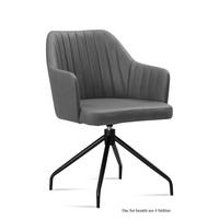 ARMLEHNSTUHL drehbar (4er-Set) Dorena 58x81x60 Schwarz/Grau - Schwarz/Grau, Kunststoff (60/81/58cm) - 58aufmkessel