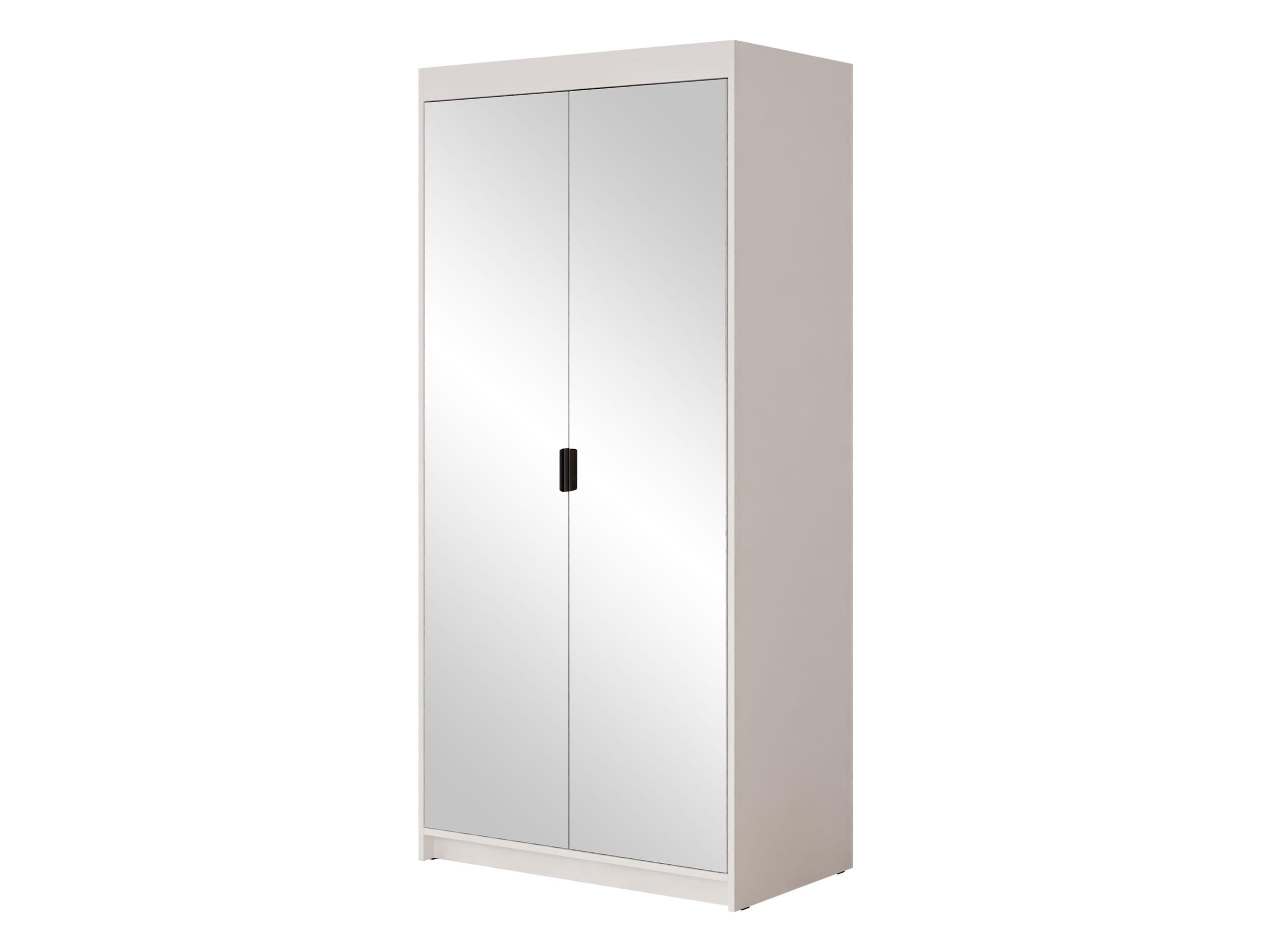 KLEIDERSCHRANK Elena 2D - Schwarz/Weiß, Holzwerkstoff/Kunststoff (90/191/53cm) - MIRJAN24