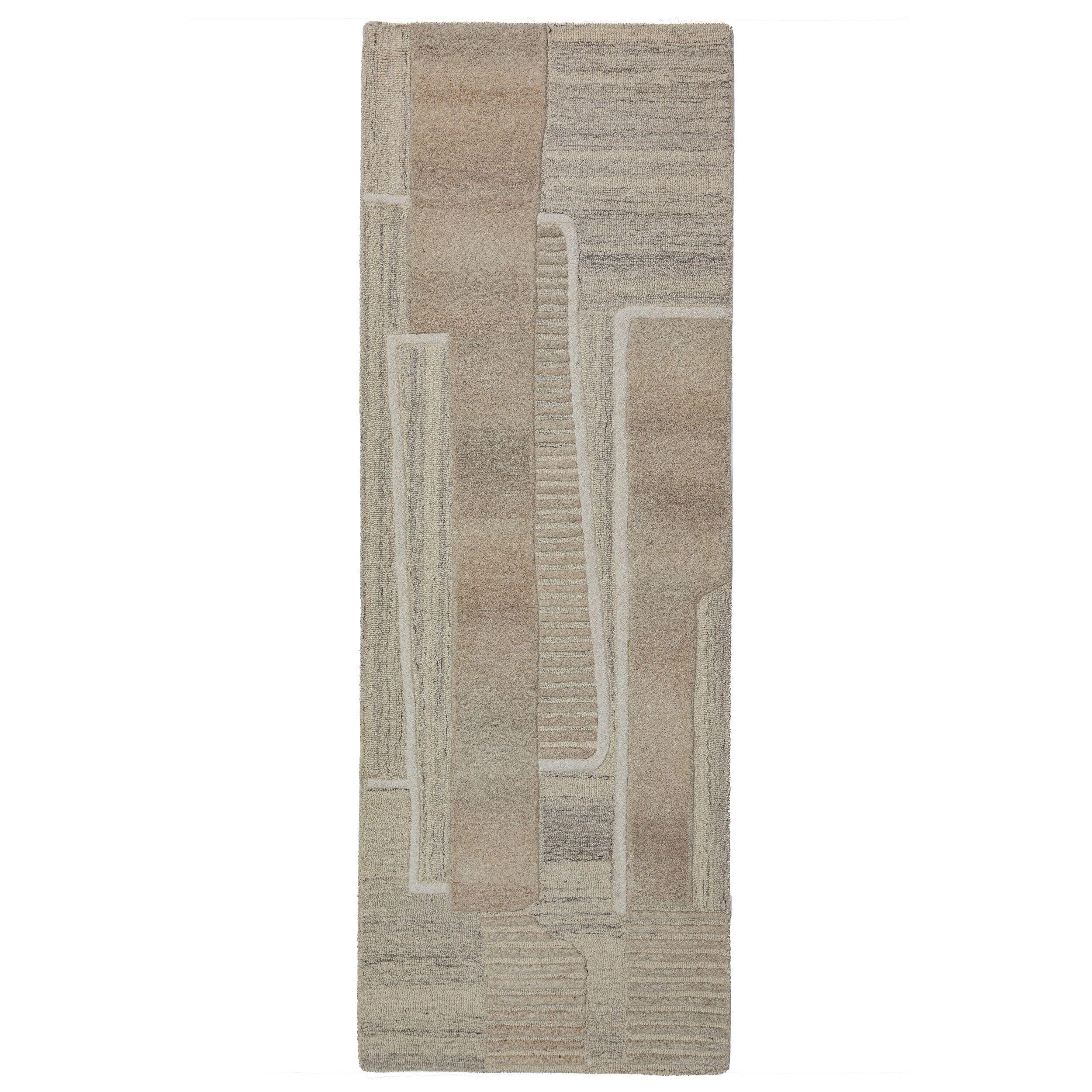 TEPPICH aus Wolle EDALE in Natur, abstrakt, 80 x 300 cm - Beige, Textil (80/300cm) - KADIMA DESIGN