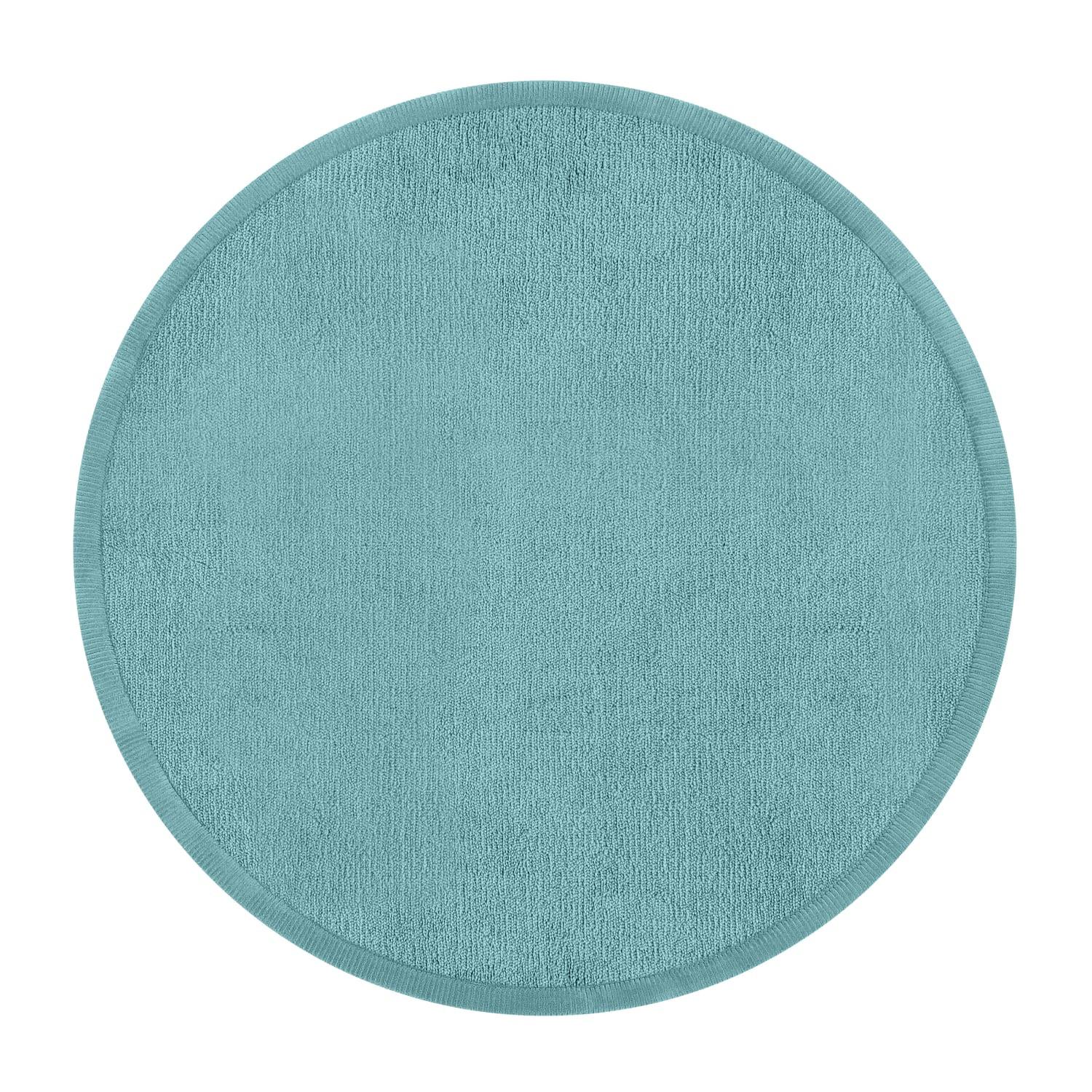 KURZFLORTEPPICH Waschbar, einfarbig, aus Polyester, Blau, Ø 80 cm - Blau, Textil (80/80cm) - KADIMA DESIGN