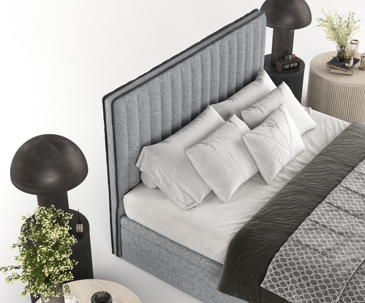 POLSTERBETT Keva mit Stauraum 140/200 cm Grau im Alta Stoff - Schwarz/Grau, Holz/Holzwerkstoff (140/200cm) - AltaBeds