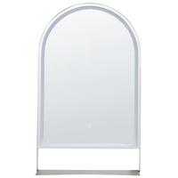 LED-BADEZIMMER-SPIEGEL 61/100 cm mit Ablage Silber Valouze - Silberfarben, Glas (61/100/4cm) - Beliani