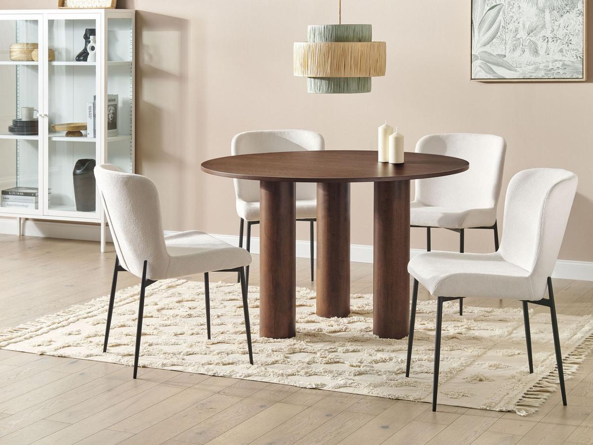 ESSTISCH 120/76 cm Dunkelbraun Rund Orin - Dunkelbraun, Holzwerkstoff (120/120/76cm) - Beliani