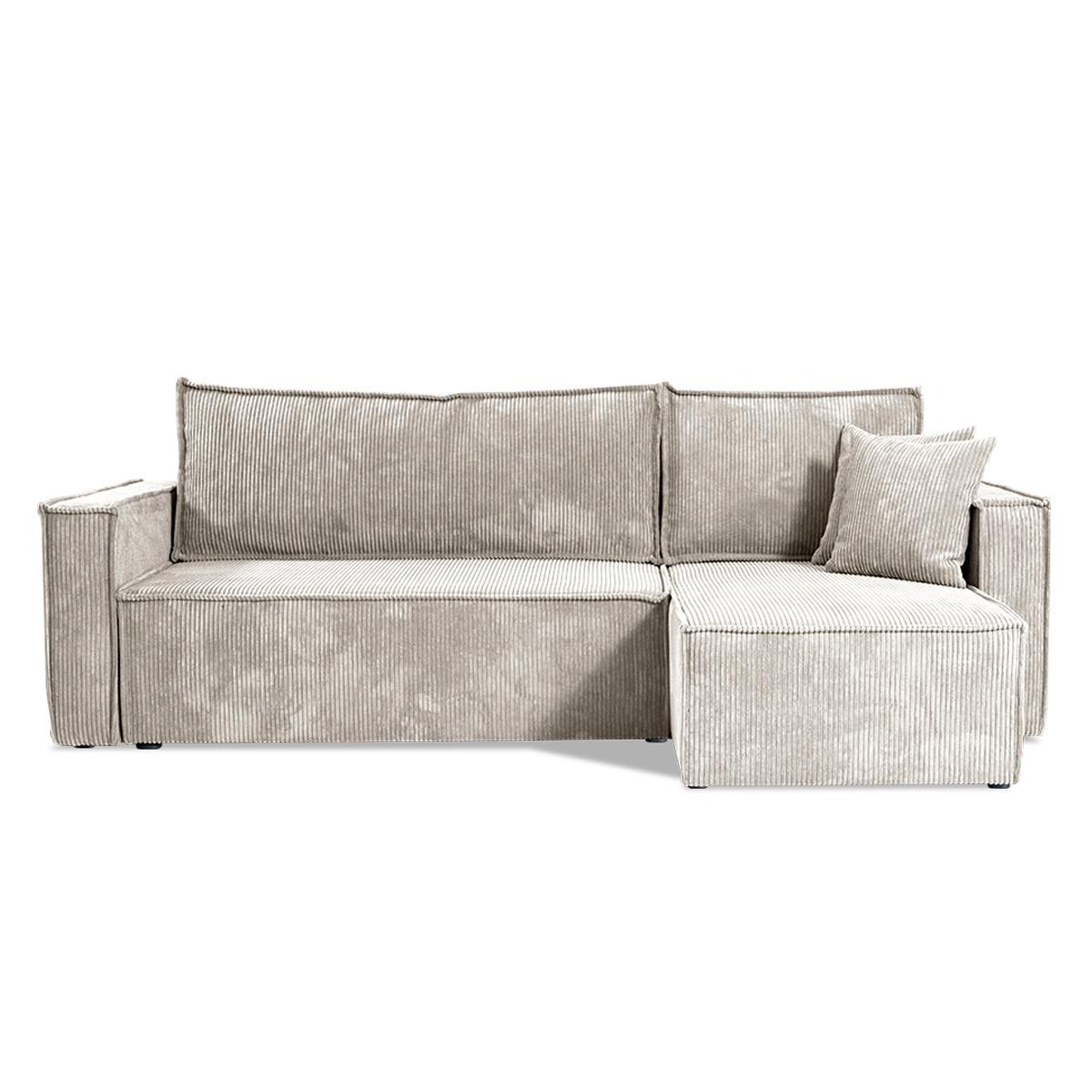 ECKSOFA Ezekiel 3 Sitzplätze Gebrochenes Weiß - Weiß, Holz (236/145cm) - Petits-meubles