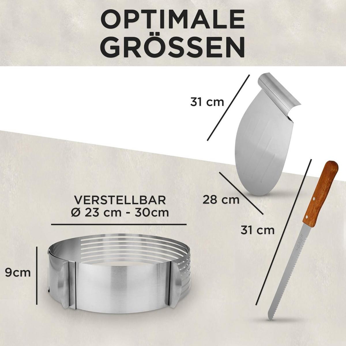 TORTENRING Set - Silberfarben, Metall (30/9/30cm) - Lavur