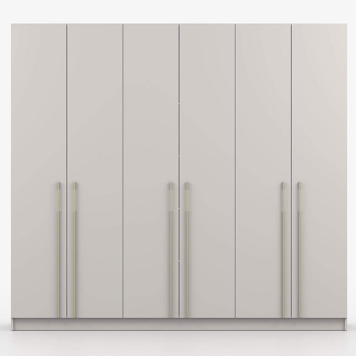 DREHTÜRENSCHRANK ROSA 6D 230/210/55 cm 6-türig Kaschmir - Kaschmir/Goldfarben, Holz/Holzwerkstoff (230/210/55cm) - imoebel24