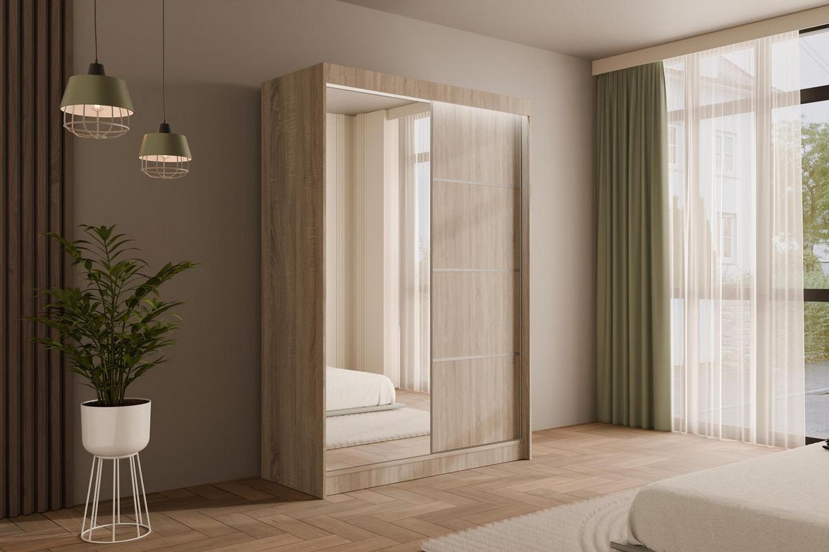 KLEIDERSCHRANK PAOKI - 150 cm - Sonoma Eiche - Sonoma Eiche, Holzwerkstoff (150/215/61cm) - ALTDECOR