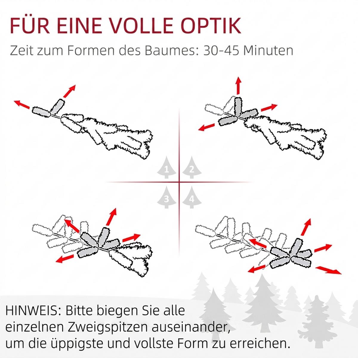 WEIHNACHTSBAUM Stahl PE Grün - Grün, Kunststoff (180cm) - HOMCOM