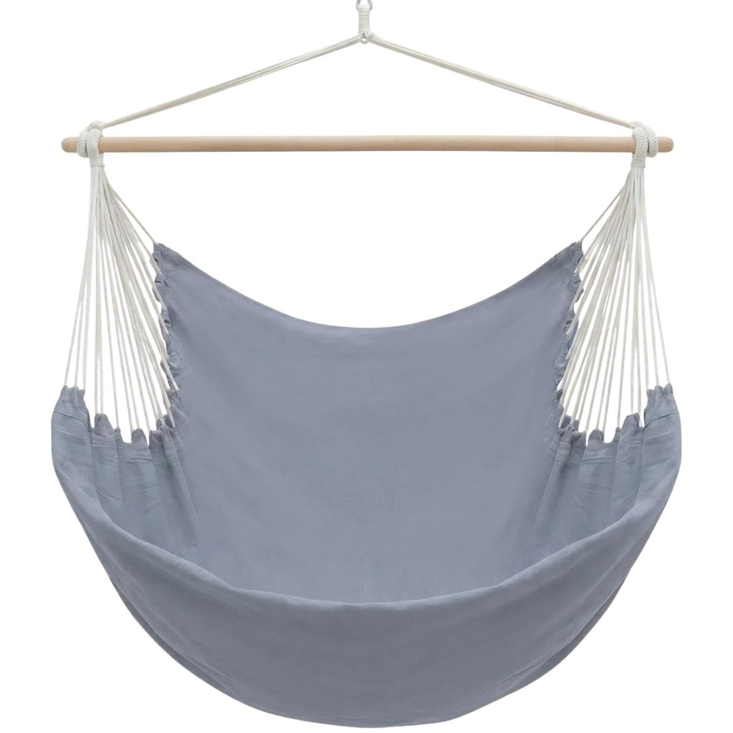 XXL HÄNGESESSEL 185/130 cm Belastbar bis 150 kg Grau - Grau, Textil (130/155/185cm) - Amanka