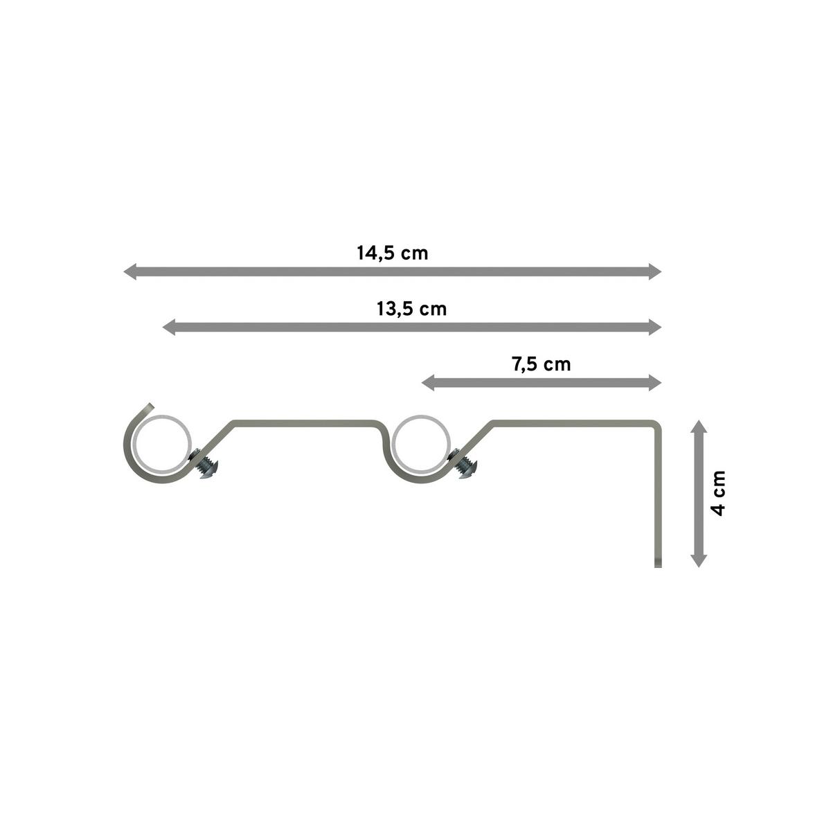GARDINENSTANGE Olymp Allegra 120 cm, 2-läufig (ohne Ringe), 16 mm Ø Chrom matt - Chromfarben/Nickelfarben, Metall (120cm) - INTERDECO