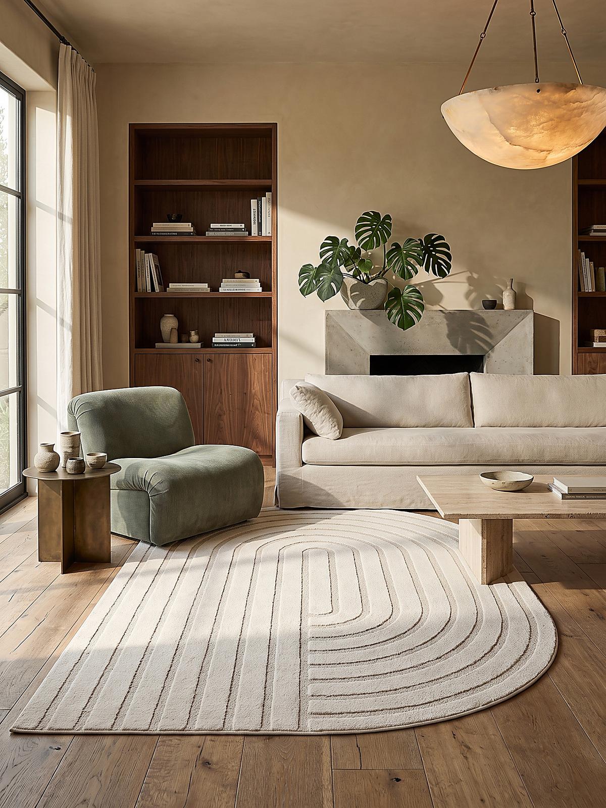 KURZFLORTEPPICH Geometrisch CETINA Polypropylen Creme 160 x 230 cm - Beige, Textil (160/230cm) - KADIMA DESIGN