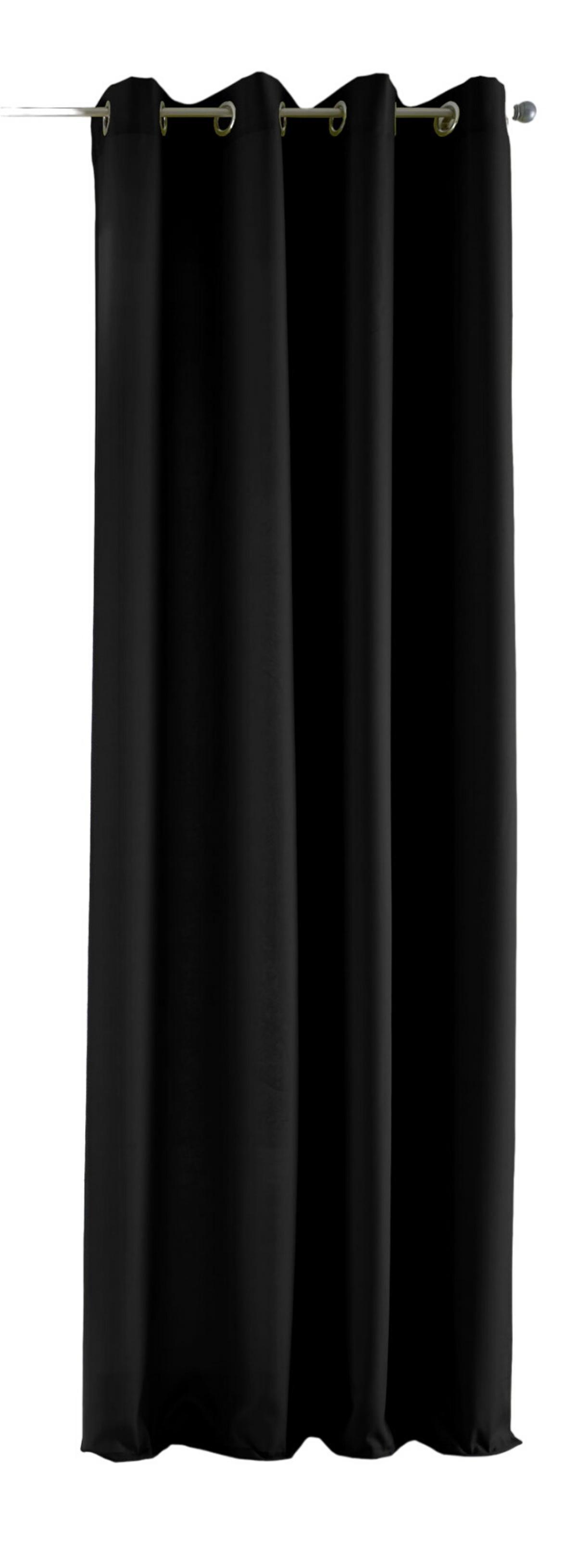 VORHANG PALERMO HxB 245x140 cm Schwarz - Schwarz, Textil (140/245/1cm) - Gardinenbox