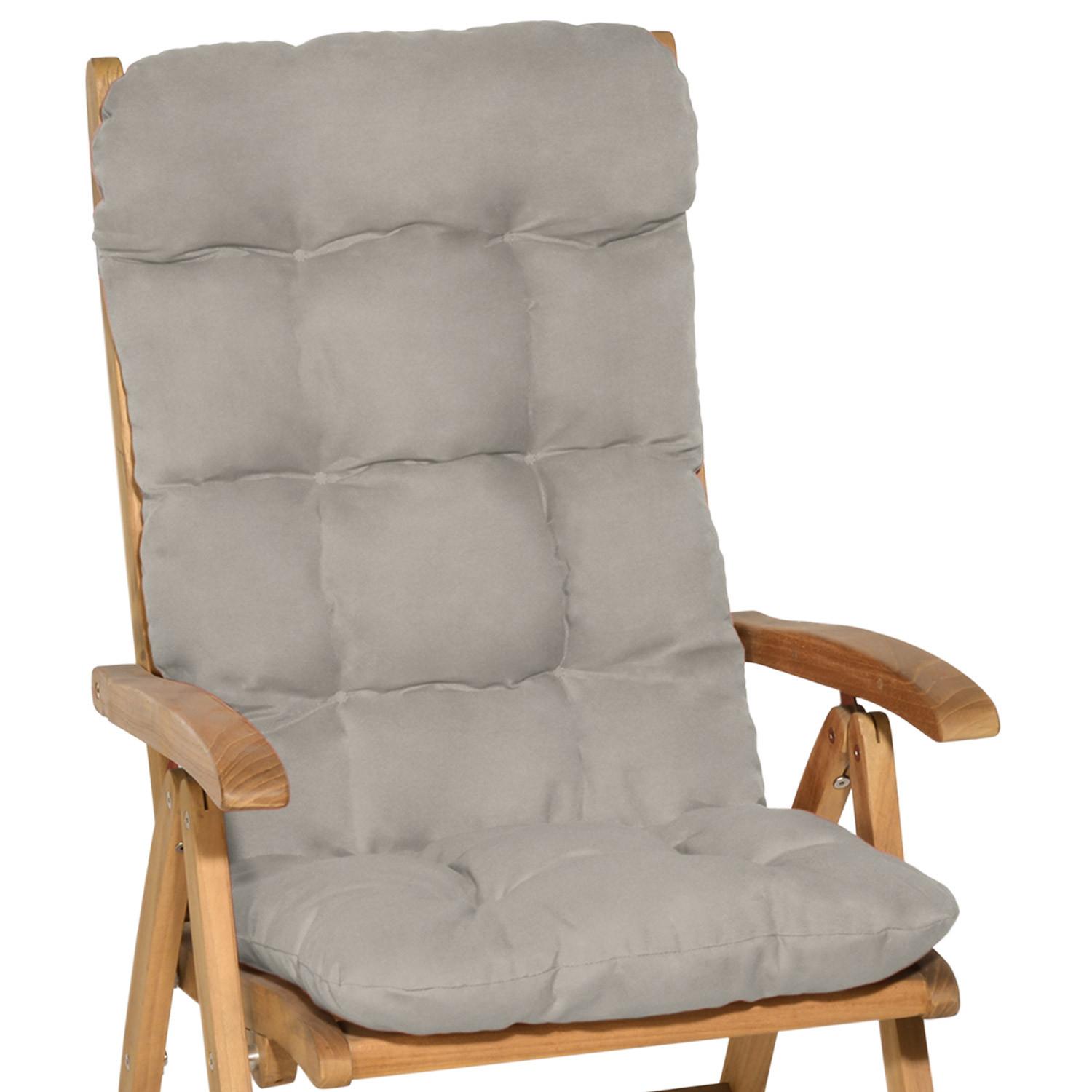 HOCHLEHNERAUFLAGE Flair HL 120/50/8cm Hellgrau - Hellgrau, Textil (50/8/120cm) - Beautissu 