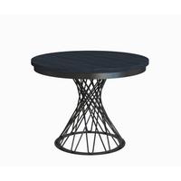ESSTISCH Laura, Runder, mit Metallbeinen, Schwarz - Schwarz, Holzwerkstoff/Metall (100/100/77cm) - Beautysofa