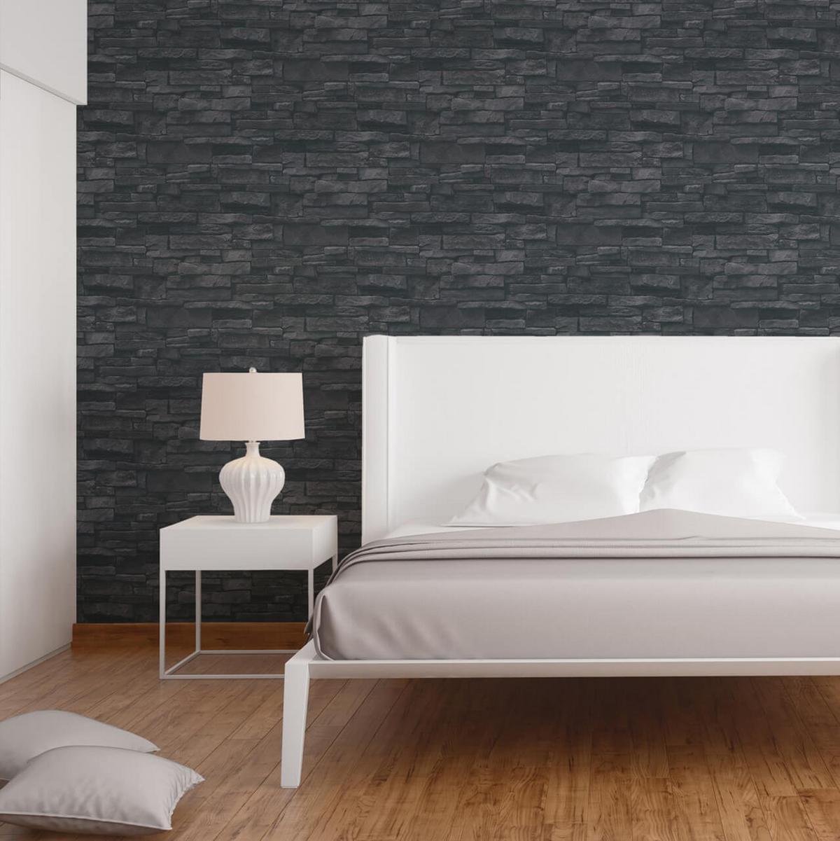 VLIESTAPETE Schwarz 53/1005 cm - Schwarz, Textil (53/1cm) - KUNSTLOFT
