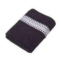DUSCHTUCH Geometric schwarz 70/130 cm - Schwarz, Textil (70/130cm) - Homescapes