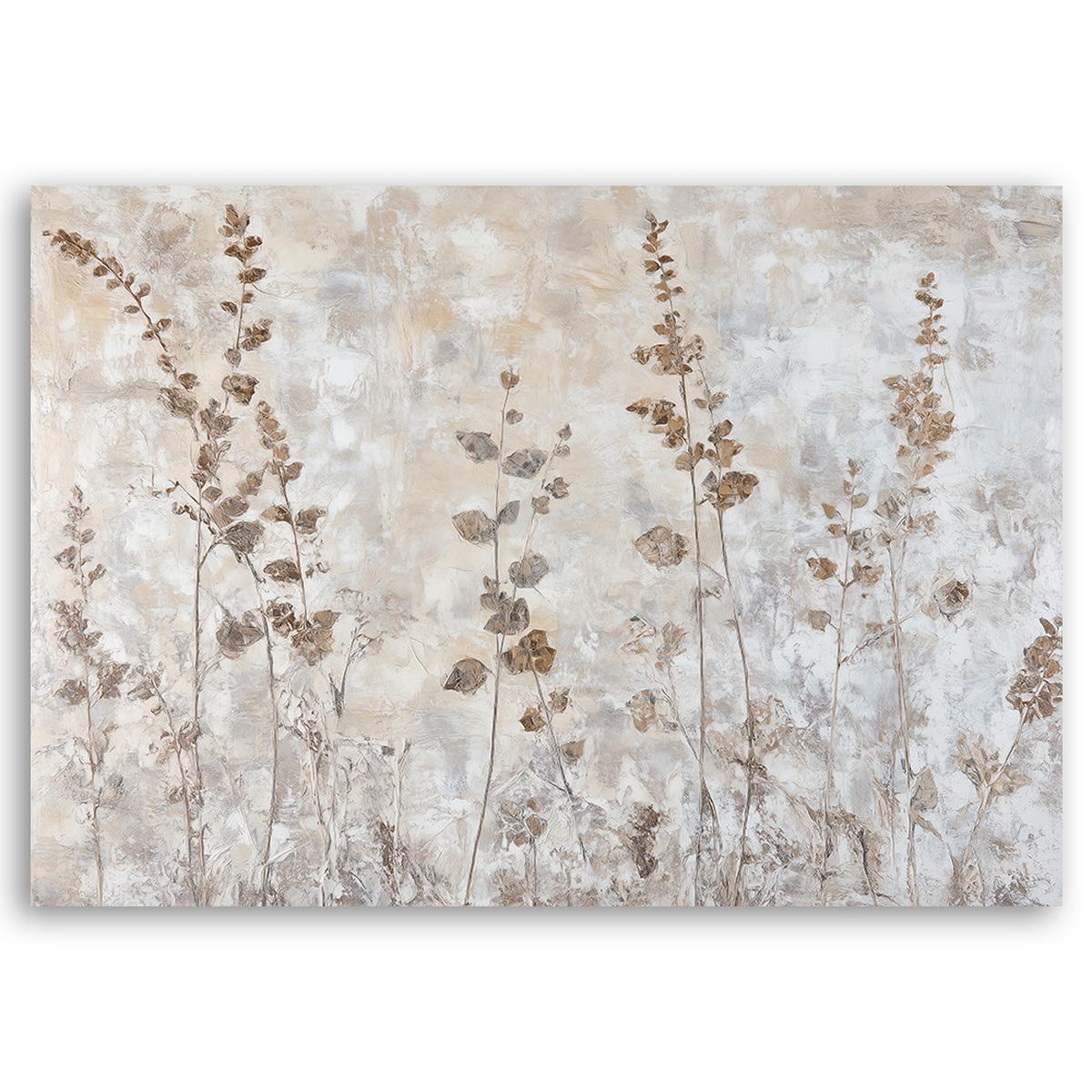 WANDBILD gras pflanzen - Grau, Textil (60/40cm) - Feeby