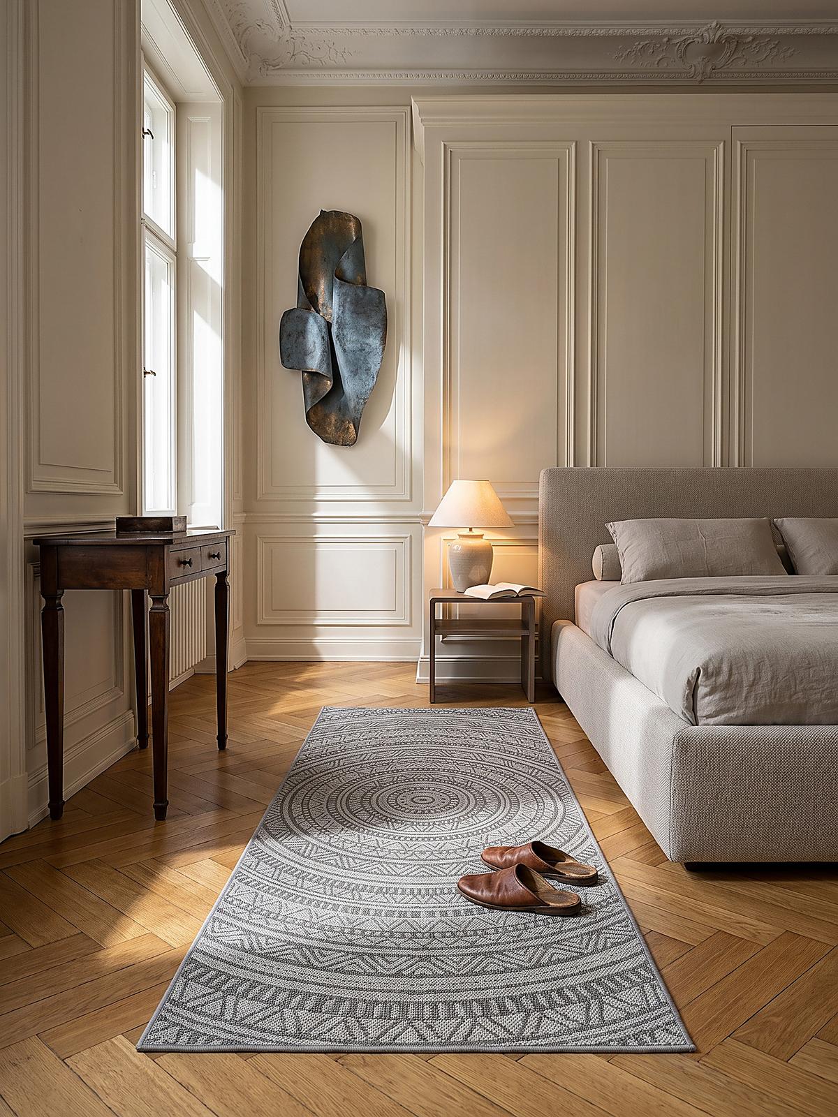 TEPPICHLÄUFER Orientalisch BORNO Polypropylen Anthrazit 80 x 150 cm - Anthrazit, Textil (80/150cm) - KADIMA DESIGN