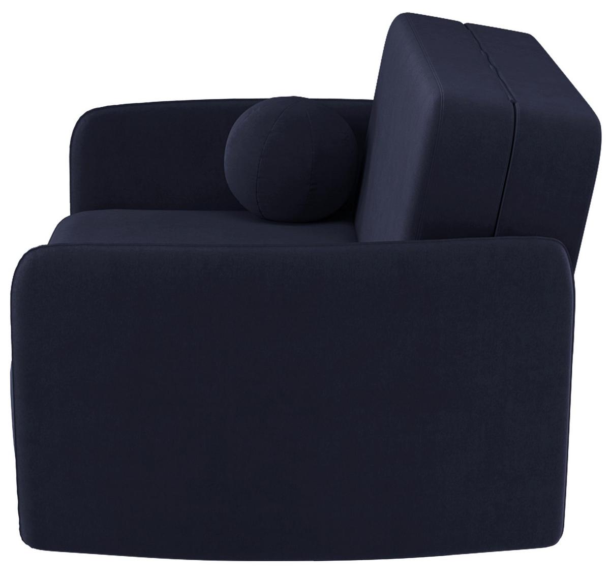 SCHLAFSOFA Paxi 145 cm - Schwarz/Dunkelblau, Textil/Metall (145/84/106cm) - Selsey