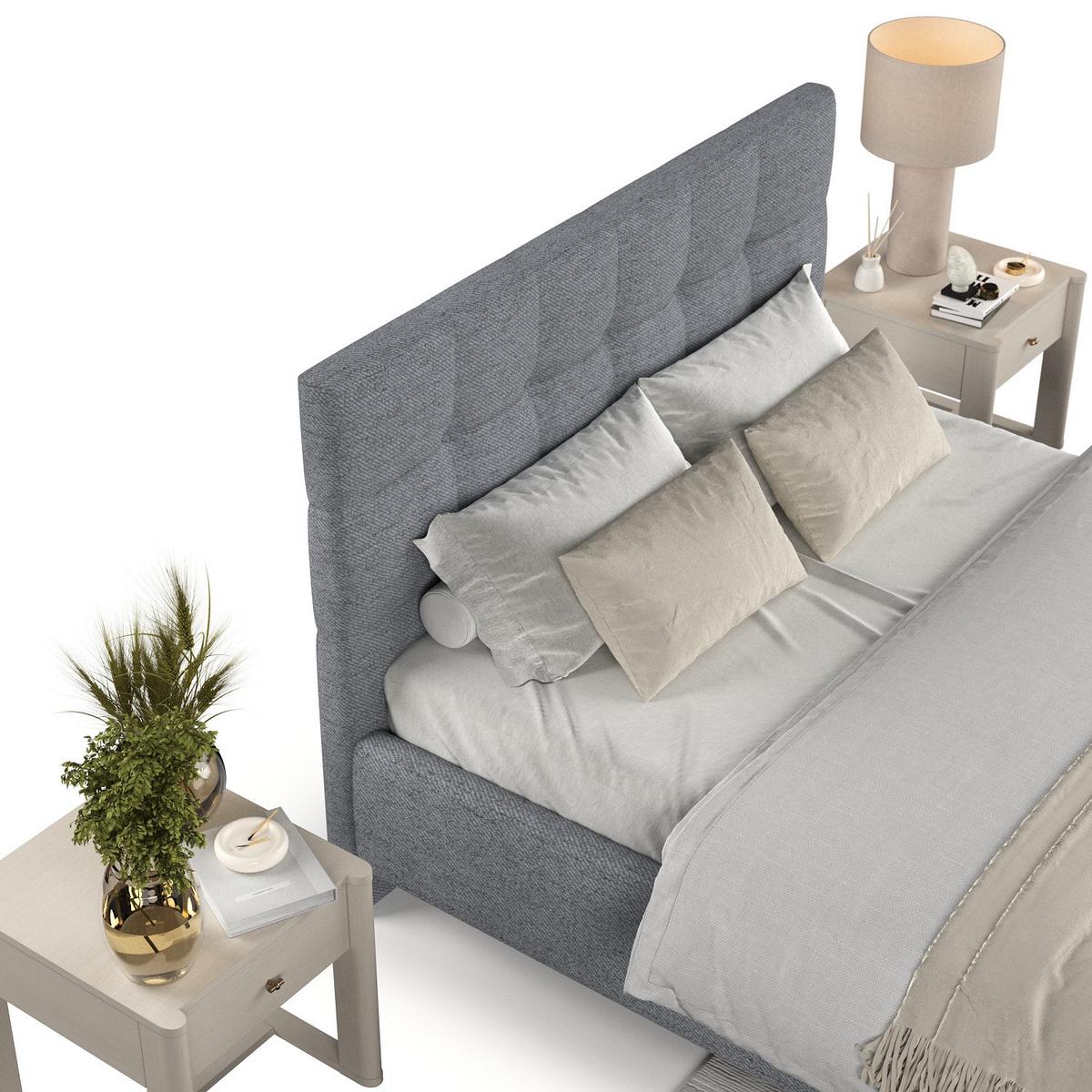 POLSTERBETT Cora 160/200 cm Grau im Neve Stoff - Naturfarben/Grau, Holz/Holzwerkstoff (160/200cm) - AltaBeds