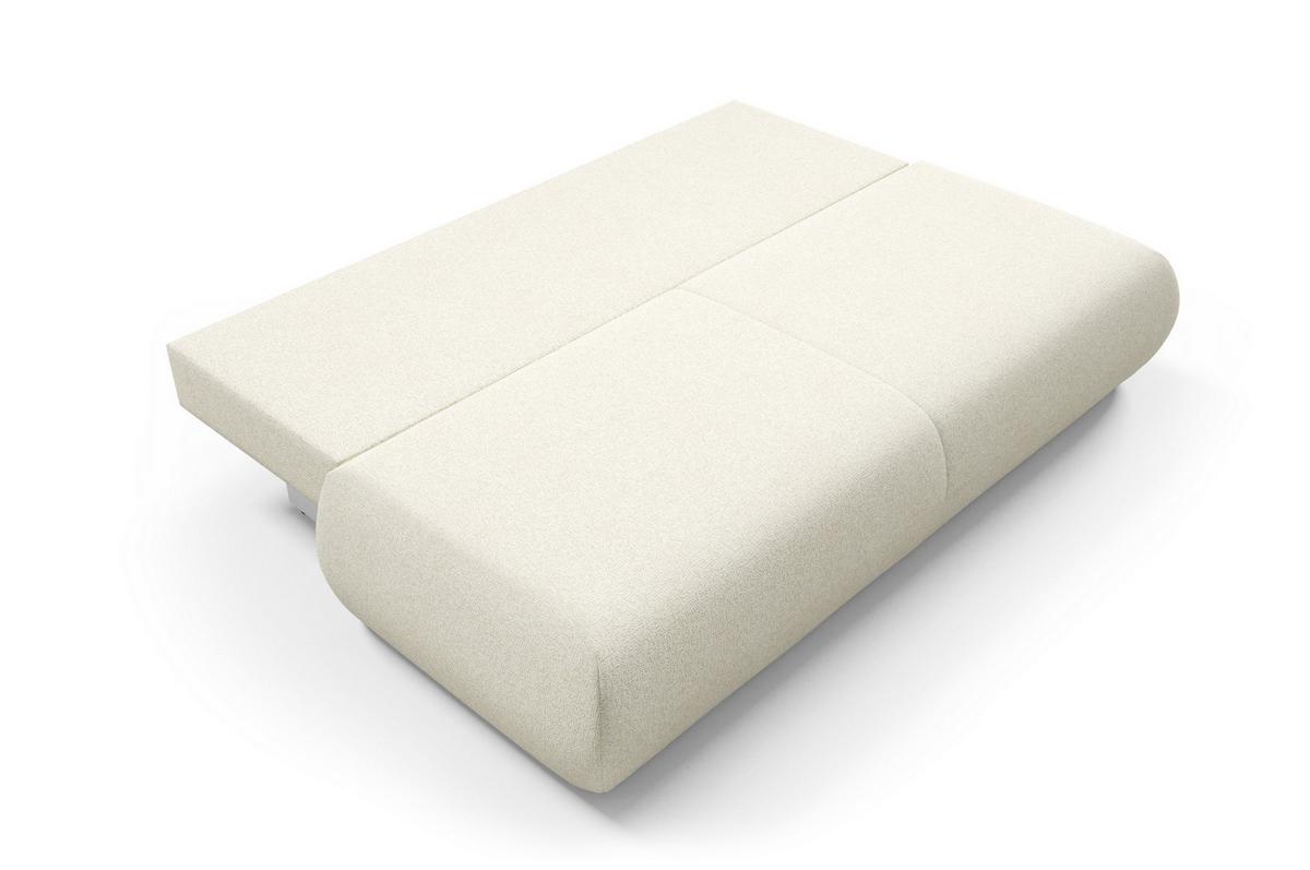 BETTSOFA DELTA Ecru Geflochtener Stoff mit Schlaffunktion - Ecru, Holz (214/74/100cm) - MASSENO