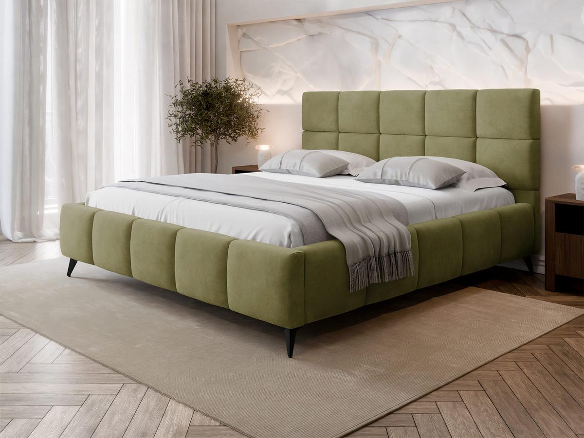 POLSTERBETT Amber - Schwarz/Naturfarben, Holzwerkstoff/Textil (180/200cm) - MIRJAN24